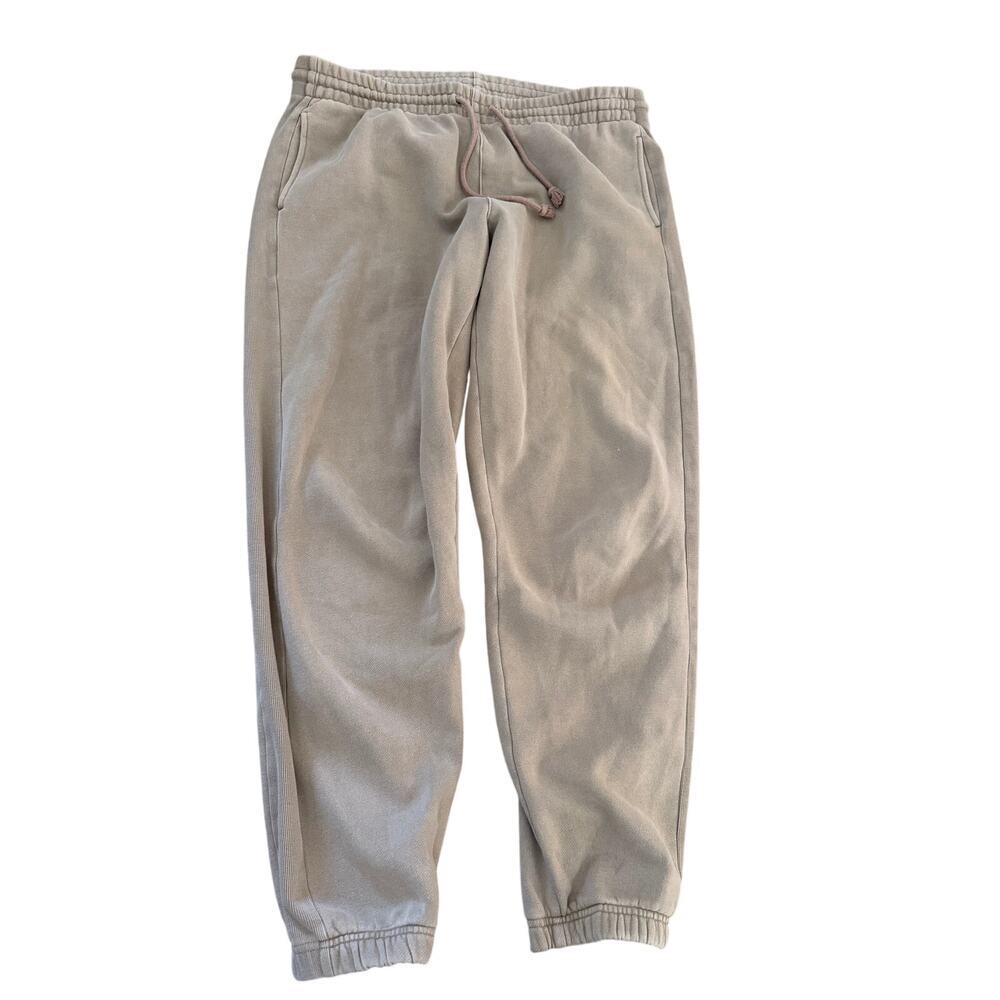 TNA Cozy Fleece Boyfriend Fit Jogger Sweatpants Tan Size Large